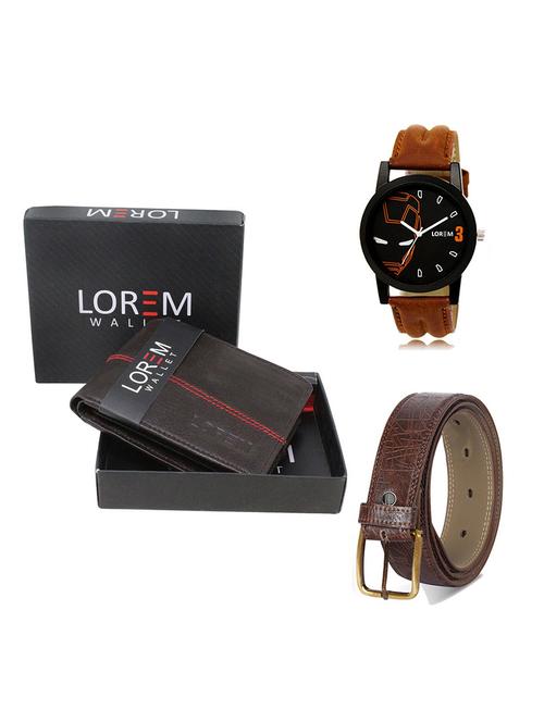 belt, wallet & watch gift combo - 19546544 - Very Small Image - 1