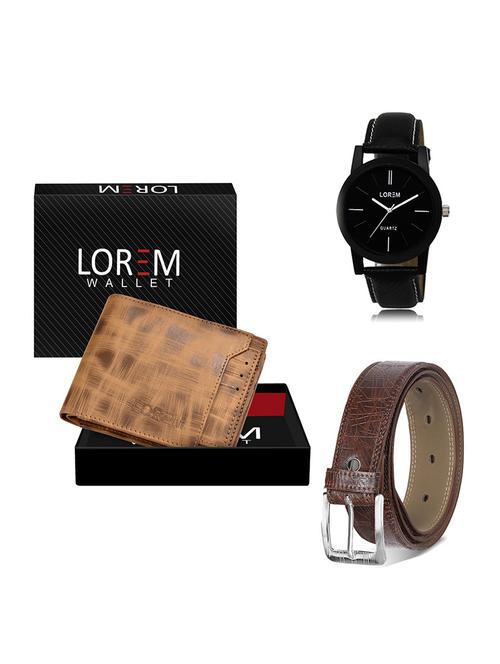 belt, wallet & watch gift combo - 19546901 - Very Small Image - 1