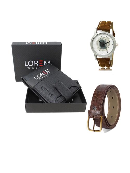 belt, wallet & watch gift combo - 19547900 - Very Small Image - 1