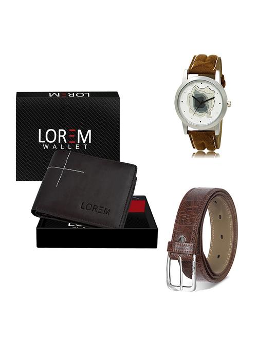 belt, wallet & watch gift combo - 19548100 - Very Small Image - 1