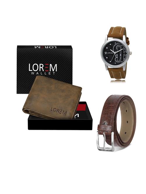 belt, wallet & watch gift combo - 19549123 - Very Small Image - 1
