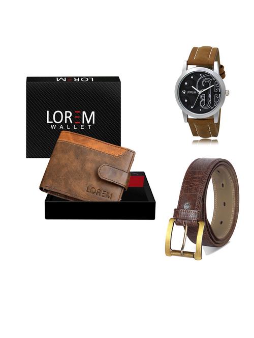 belt, wallet & watch gift combo - 19549232 - Very Small Image - 1