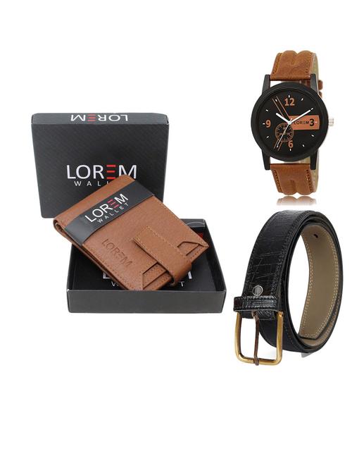 belt, wallet & watch gift combo - 19549570 - Very Small Image - 1