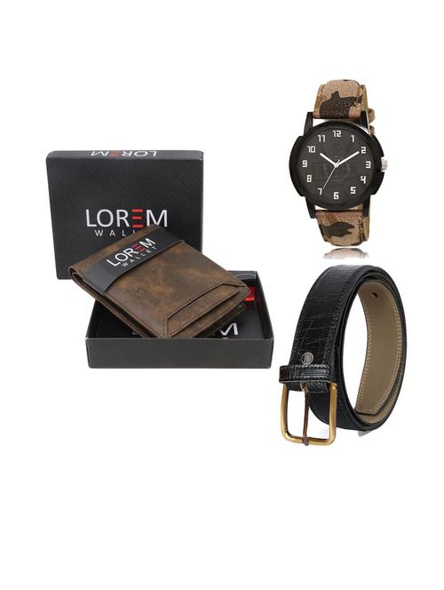 belt, wallet & watch gift combo - 19550080 - Very Small Image - 1
