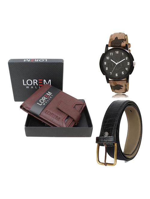 belt, wallet & watch gift combo - 19550104 - Very Small Image - 1