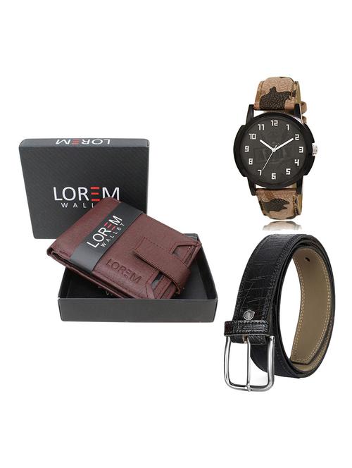 belt, wallet & watch gift combo - 19550105 - Very Small Image - 1