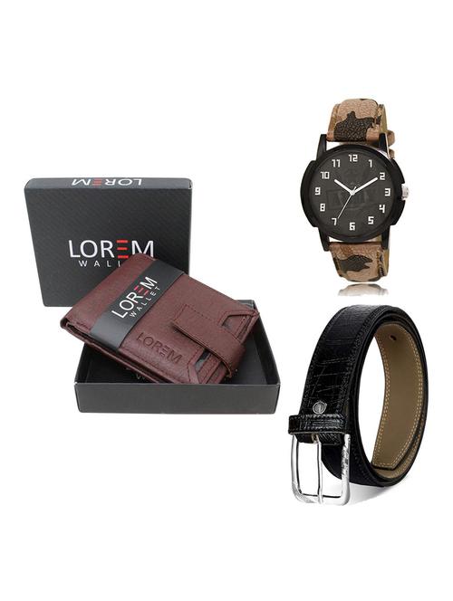 belt, wallet & watch gift combo - 19550106 - Very Small Image - 1