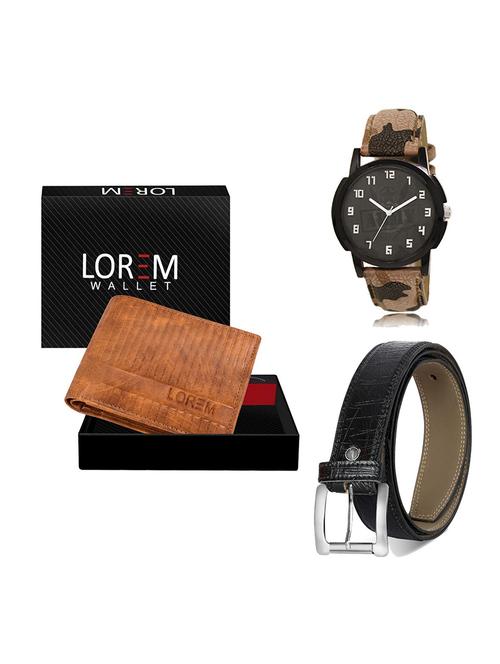 belt, wallet & watch gift combo - 19550223 - Very Small Image - 1