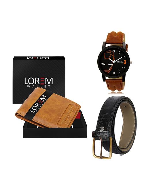 belt, wallet & watch gift combo - 19550356 - Very Small Image - 1