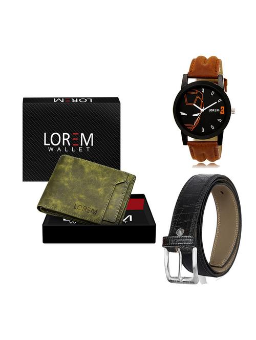 belt, wallet & watch gift combo - 19550419 - Very Small Image - 1