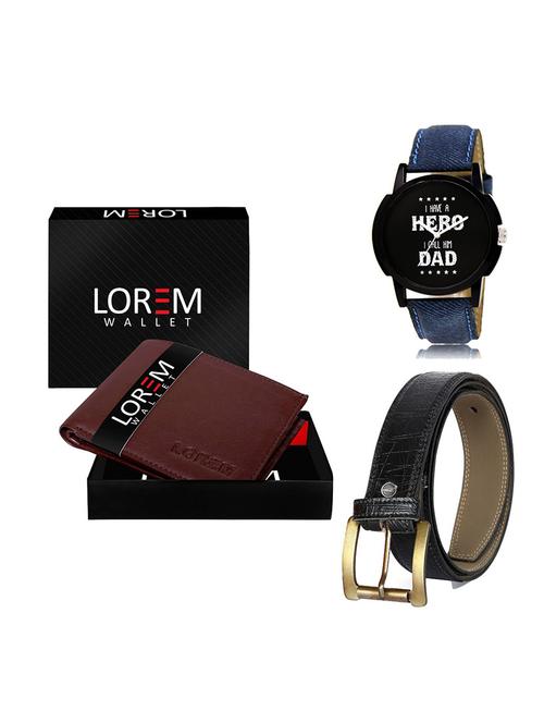belt, wallet & watch gift combo - 19551212 - Very Small Image - 1