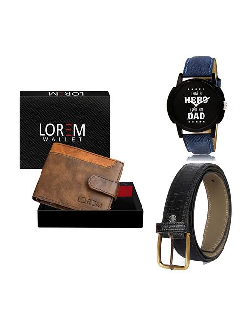 belt, wallet & watch gift combo - 19551400 - Very Small Image - 1