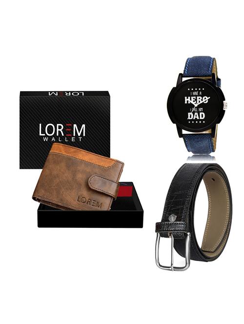 belt, wallet & watch gift combo - 19551401 - Very Small Image - 1