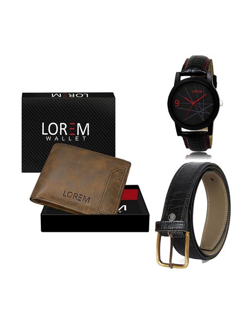 belt, wallet & watch gift combo - 19551550 - Very Small Image - 1