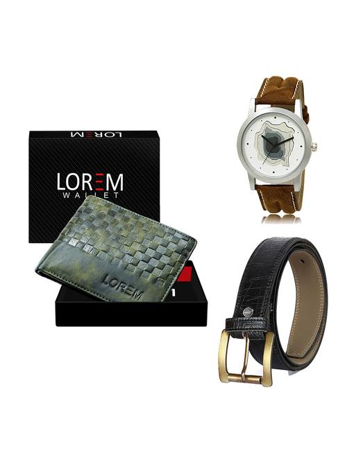 belt, wallet & watch gift combo - 19551902 - Very Small Image - 1