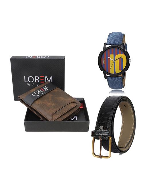 belt, wallet & watch gift combo - 19551976 - Very Small Image - 1