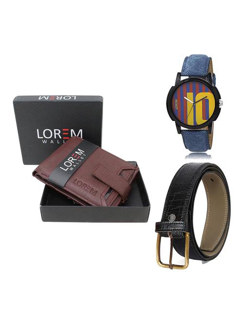 belt, wallet & watch gift combo - 19552000 - Very Small Image - 1
