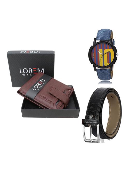 belt, wallet & watch gift combo - 19552003 - Very Small Image - 1