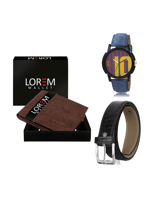 belt, wallet & watch gift combo - 19552021 - Very Small Image - 1