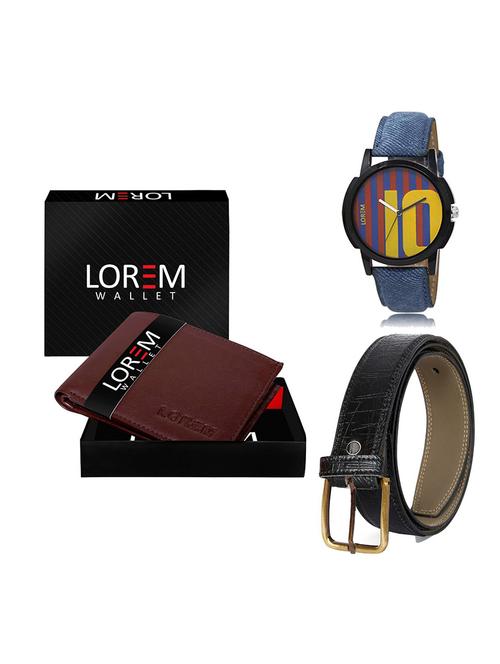 belt, wallet & watch gift combo - 19552030 - Very Small Image - 1