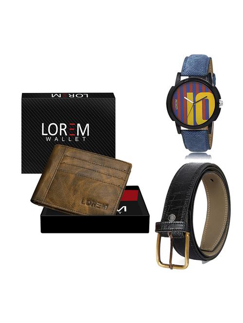 belt, wallet & watch gift combo - 19552060 - Very Small Image - 1