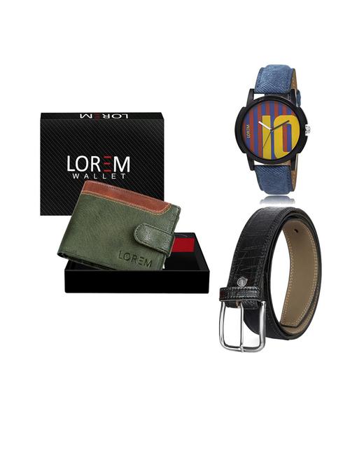 belt, wallet & watch gift combo - 19552223 - Very Small Image - 1
