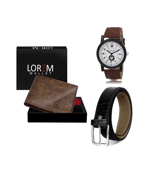 belt, wallet & watch gift combo - 19552410 - Very Small Image - 1