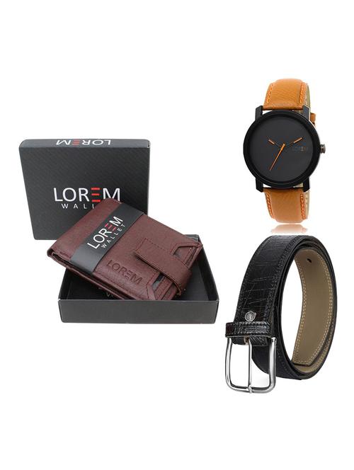 belt, wallet & watch gift combo - 19554431 - Very Small Image - 1