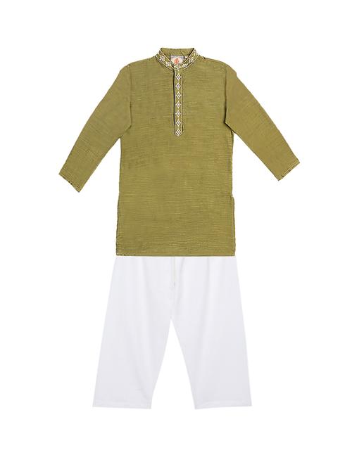 boys solid kurta pyjama set - 19554674 - Very Small Image - 1
