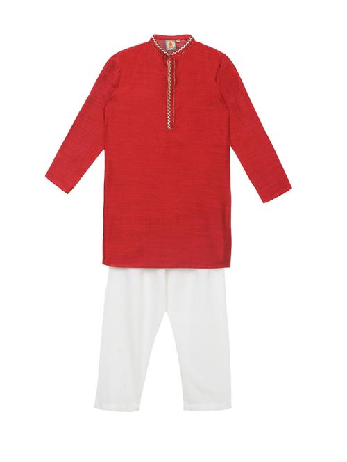 boys solid kurta pyjama set - 19554681 - Very Small Image - 1