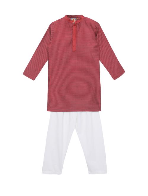 boys solid kurta pyjama set - 19554683 - Very Small Image - 1