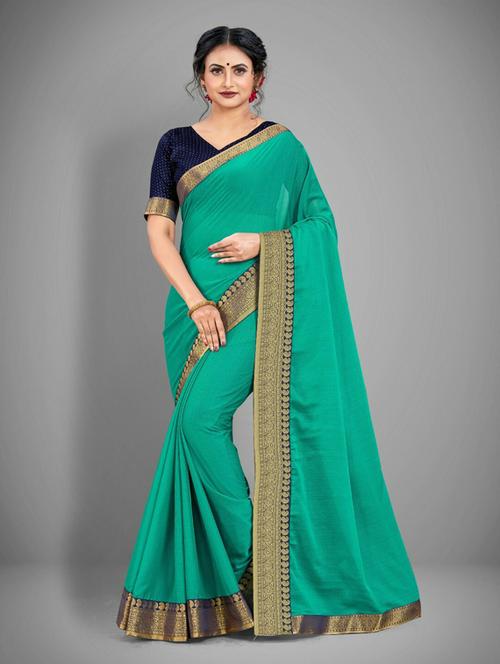 self design plain saree with blouse - 19561282 - Very Small Image - 1