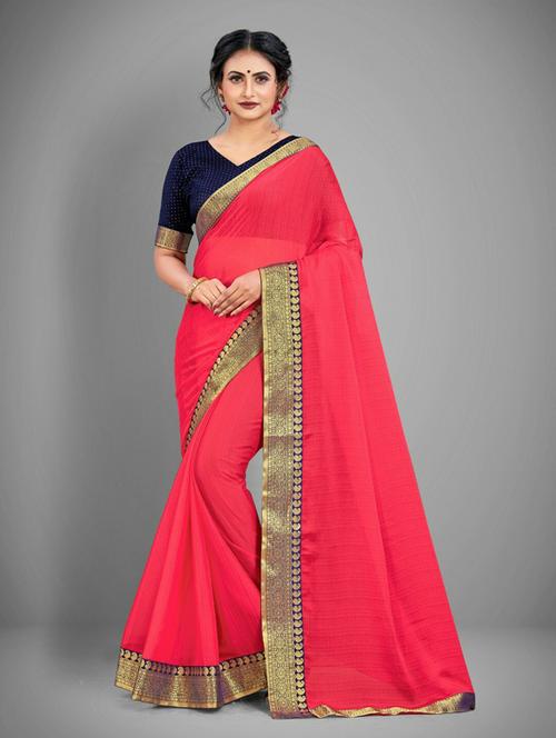 self design plain saree with blouse - 19561284 - Very Small Image - 1