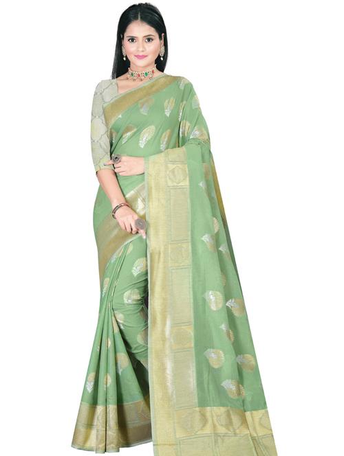 self design woven saree with blouse - 19561311 - Very Small Image - 1