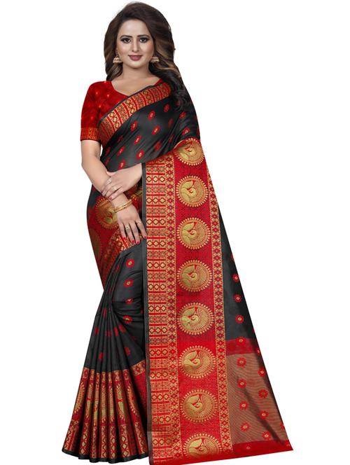 self design woven saree with blouse - 19561453 - Very Small Image - 1