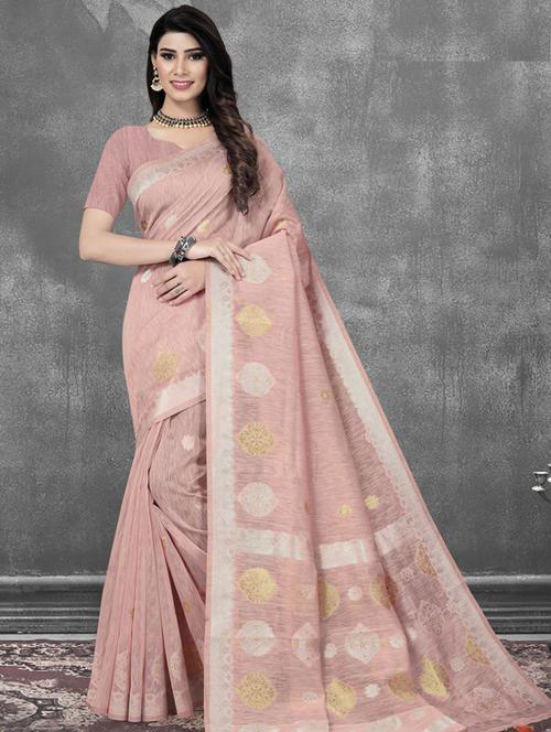 self design woven saree with blouse - 19561467 - Very Small Image - 1