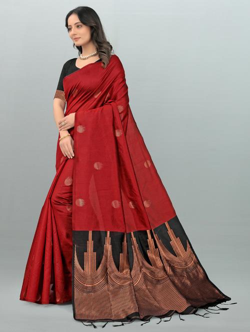 self design woven saree with blouse - 19561470 - Very Small Image - 1