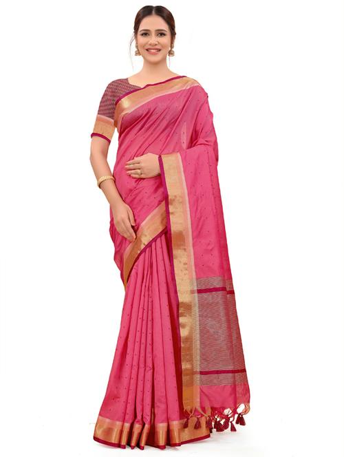 self design woven saree with blouse - 19561474 - Very Small Image - 1
