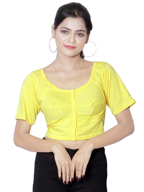 yellow cotton regular blouse - 19562789 - Very Small Image - 1