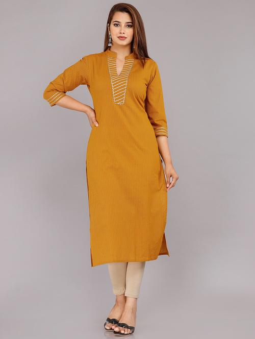 notch neck straight kurta - 19562881 - Very Small Image - 1