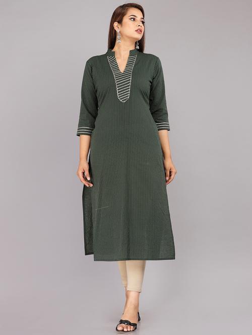 notch neck straight kurta - 19562882 - Very Small Image - 1