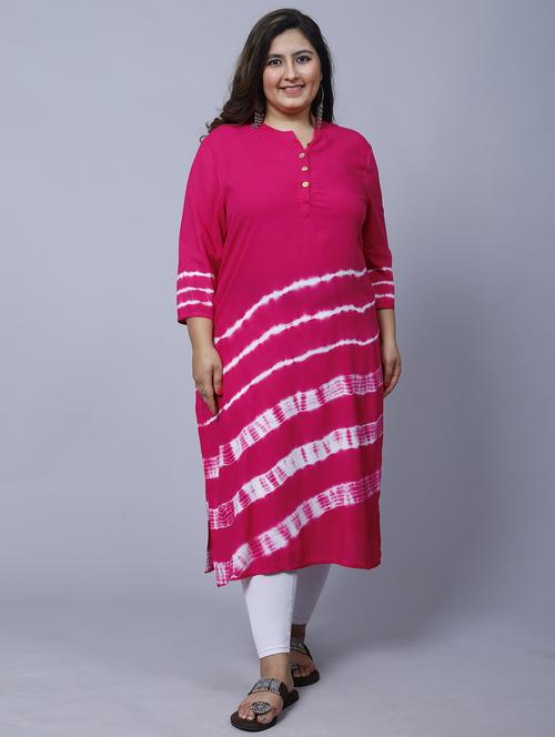 mandarin neck tie & dye kurta - 19562898 - Very Small Image - 1