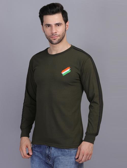 green round neck taped cotton blend regular t-shirt - 19564771 - Very Small Image - 1