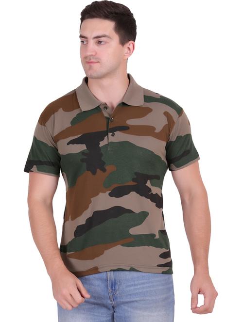 green camouflage polo t-shirt - 19564791 - Very Small Image - 1