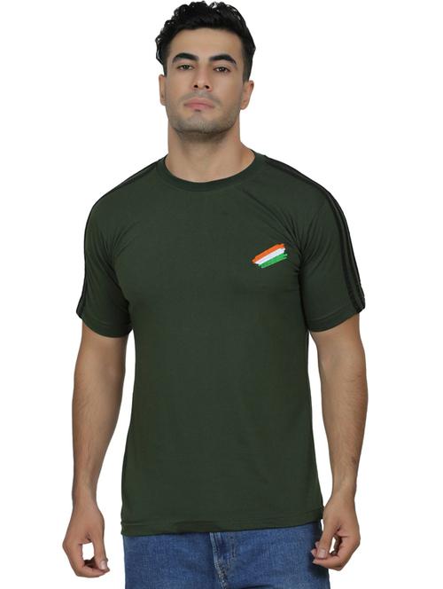 crew neck solid taped t-shirt - 19564800 - Very Small Image - 1