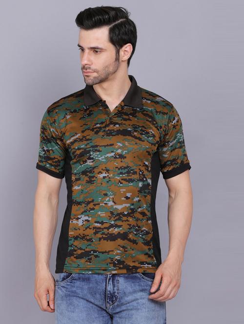 polo neck camouflage poly blend t-shirt - 19565811 - Very Small Image - 1