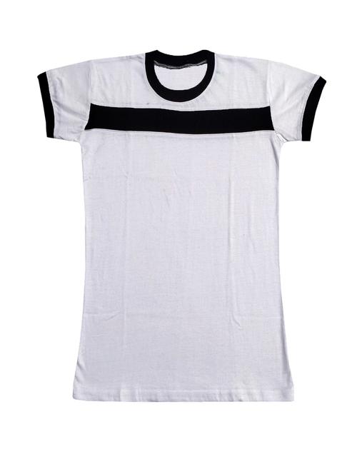 round neck white taped t-shirt - 19566078 - Very Small Image - 1
