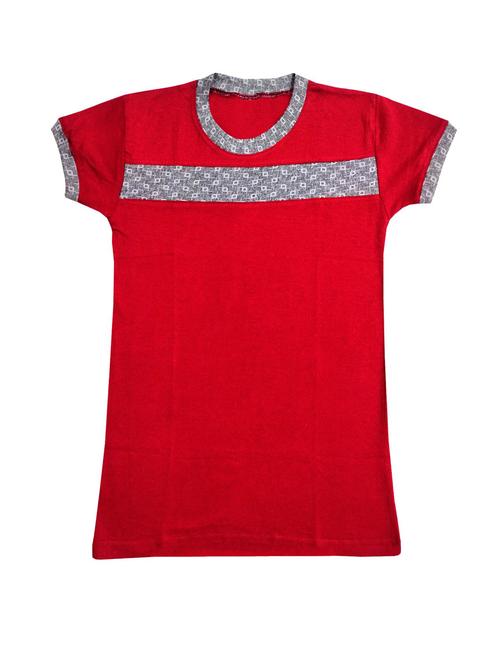 red cotton blend t-shirt - 19566095 - Very Small Image - 1