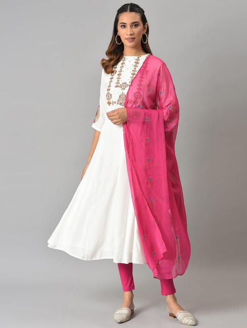 round neck kurta legging set - 19566880 - Very Small Image - 1