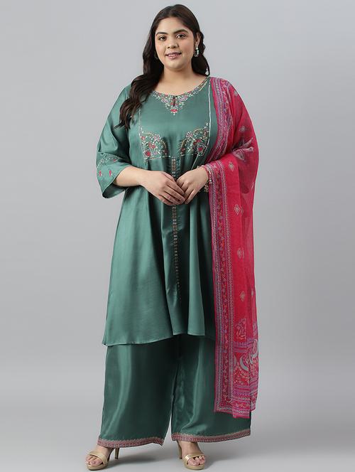 solids kurta palazzo set - 19566915 - Very Small Image - 1
